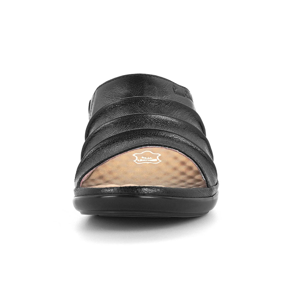 Pierre Cardin รองเท้าผู้หญิง รองเท้าแตะ รองเท้าแตะส้นแบน นุ่มสบาย ผลิตจากหนังแท้ สีแดงเบอรี่  รุ่น20SS230