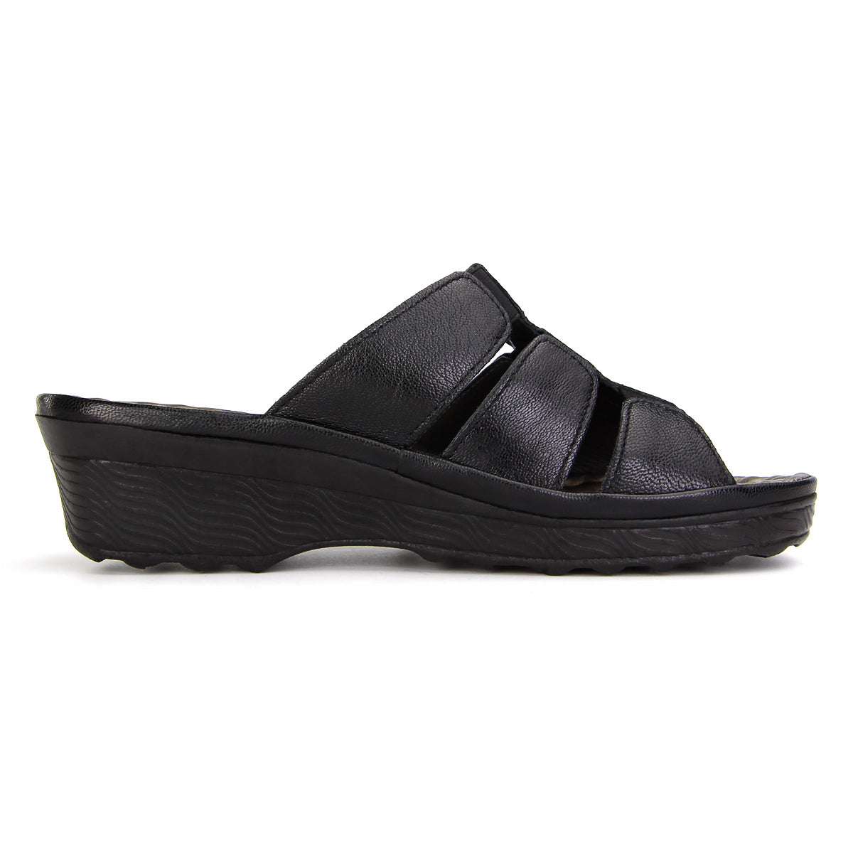 Pierre Cardin รองเท้าแตะหนังแท้ ทรงสวม สีแดงเบอร์รี่ ไซส์ 36–42 รุ่น 21SS245