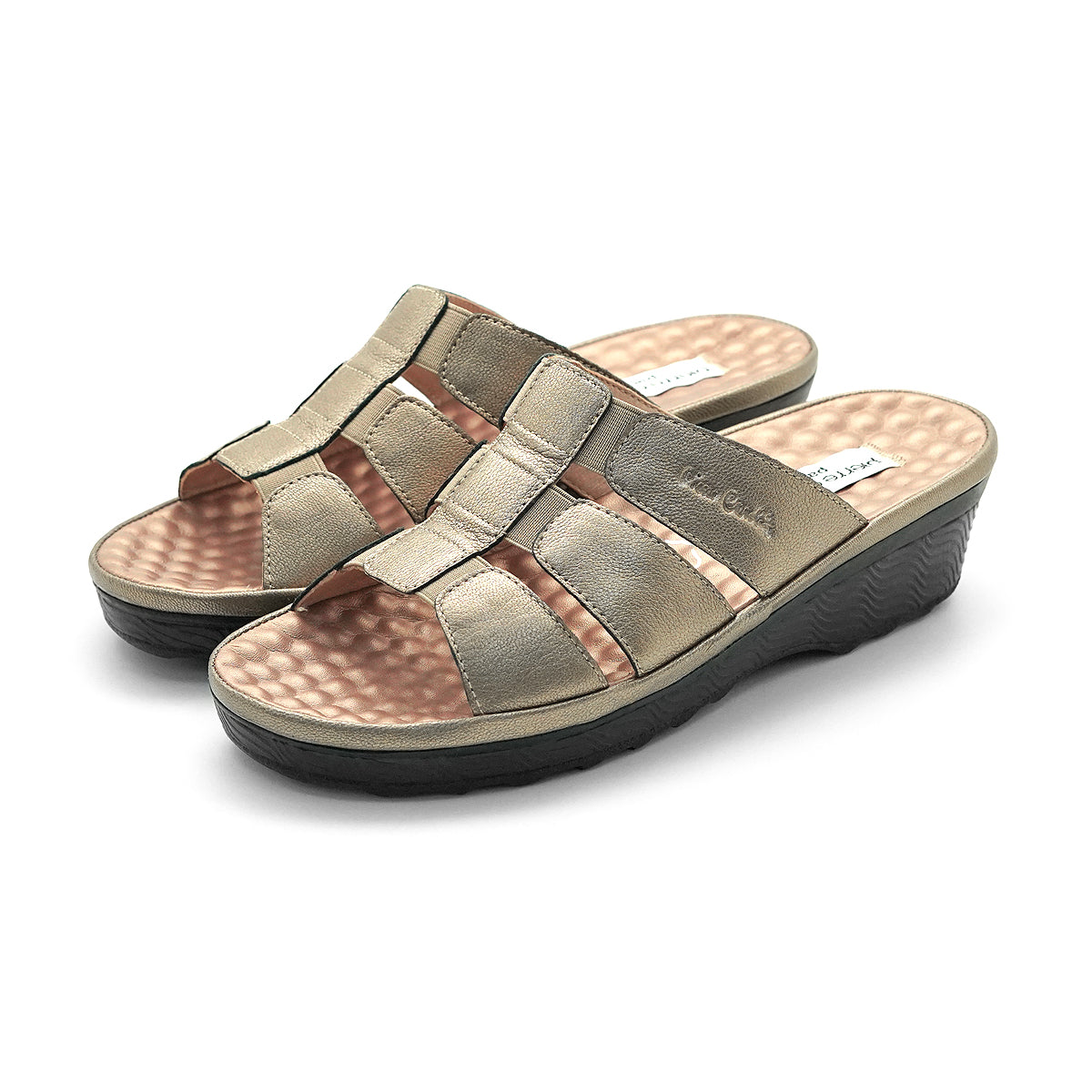 Pierre Cardin รองเท้าแตะหนังแท้ ทรงสวม สีแดงเบอร์รี่ ไซส์ 36–42 รุ่น 21SS245