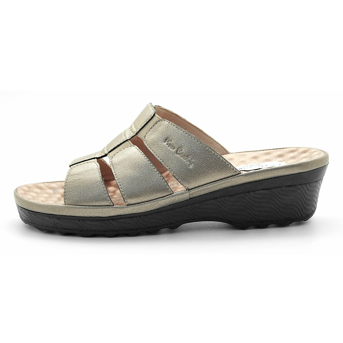 Pierre Cardin รองเท้าแตะหนังแท้ ทรงสวม สีแดงเบอร์รี่ ไซส์ 36–42 รุ่น 21SS245