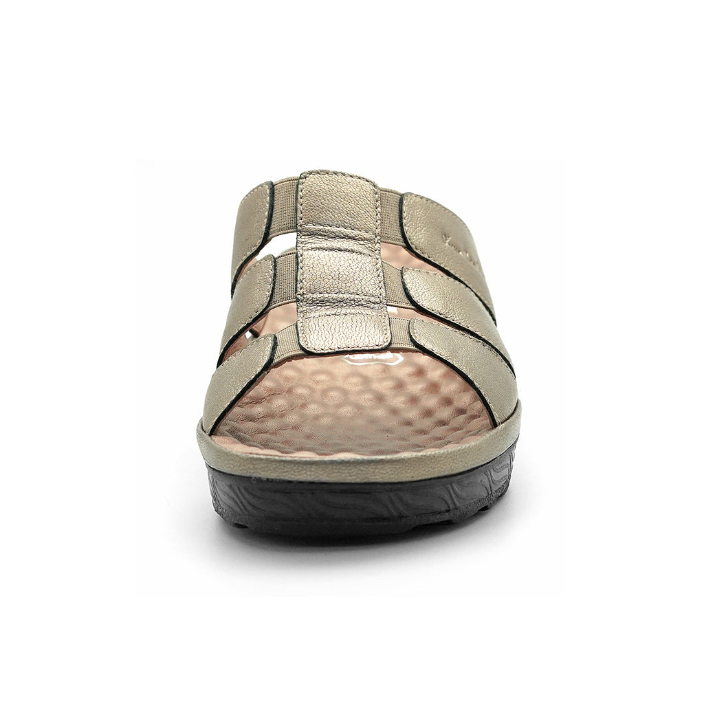 Pierre Cardin รองเท้าแตะหนังแท้ ทรงสวม สีแดงเบอร์รี่ ไซส์ 36–42 รุ่น 21SS245