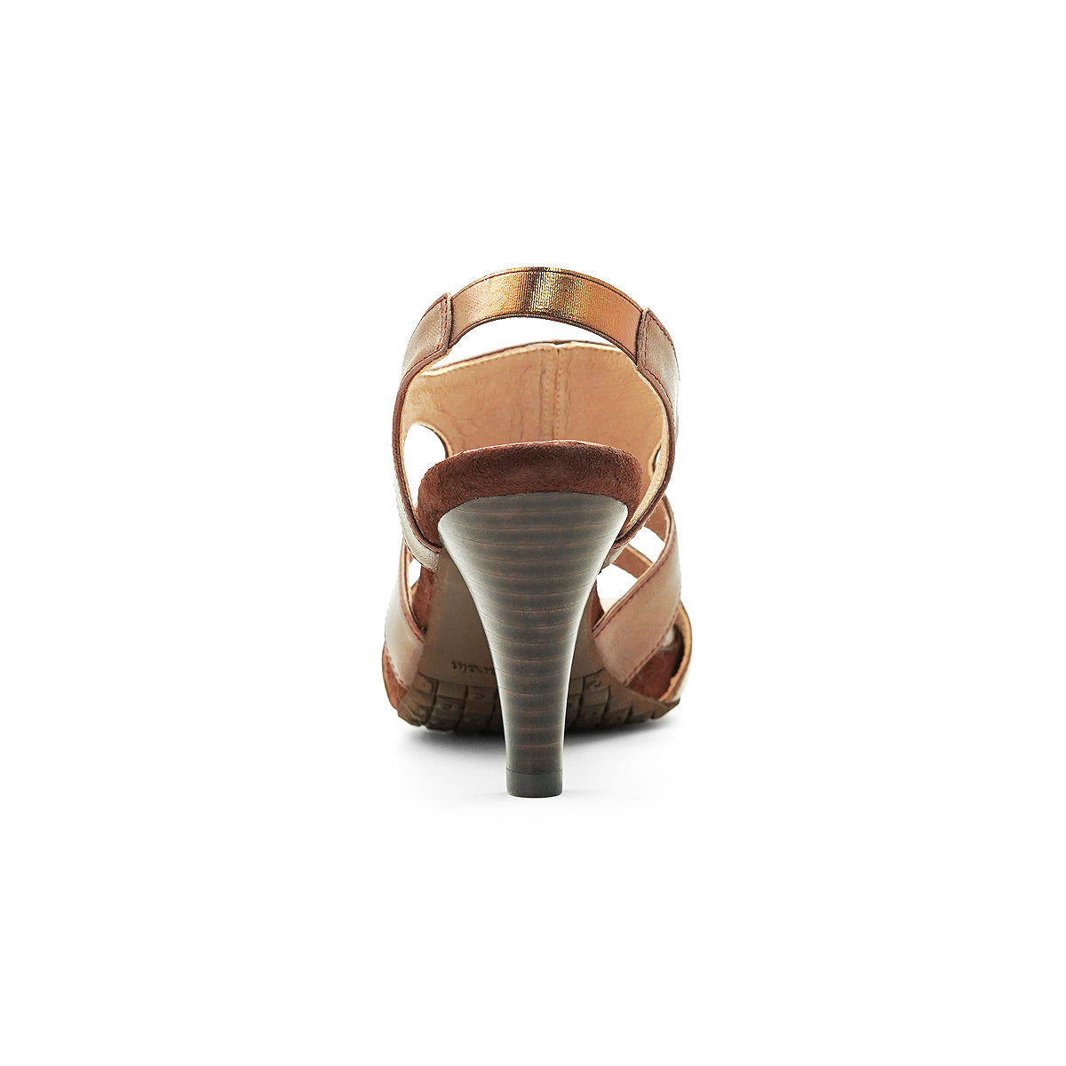 Pierre Cardin รองเท้าผู้หญิง รองเท้าส้นสูง นุ่มสบาย ผลิตจากหนังแท้ สีบรอนซ์ทอง รุ่น 21SS256