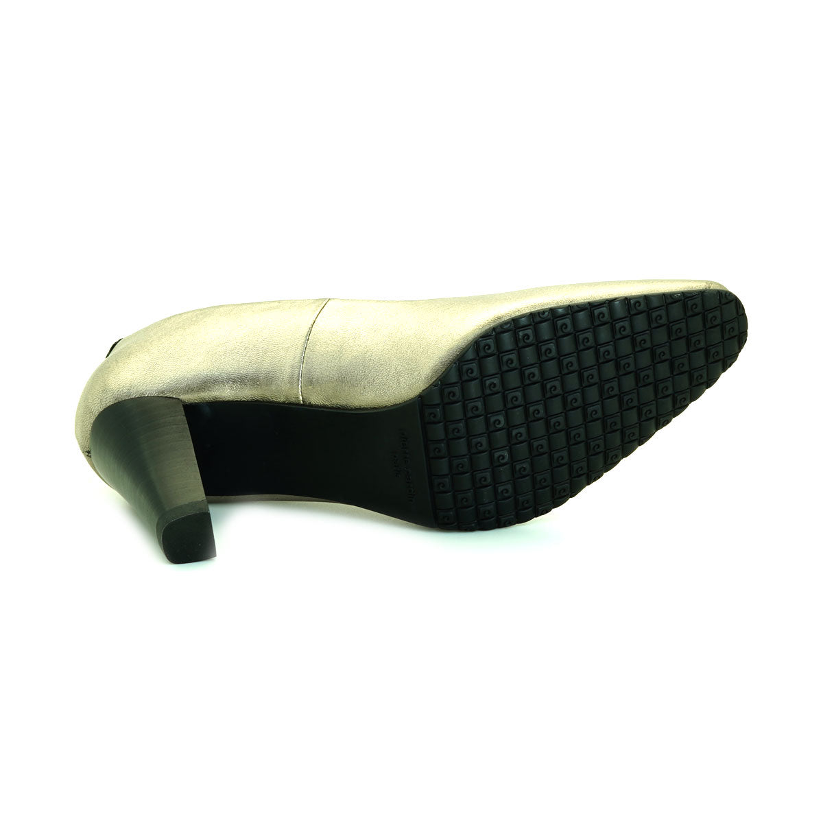 Pierre Cardin รองเท้าผู้หญิง รองเท้าส้นสูง รองเท้าส้นสูงทรง Pump นุ่มสบาย ผลิตจากหนังแท้ สีบรอนซ์ทอง ไซส์ 23WD314