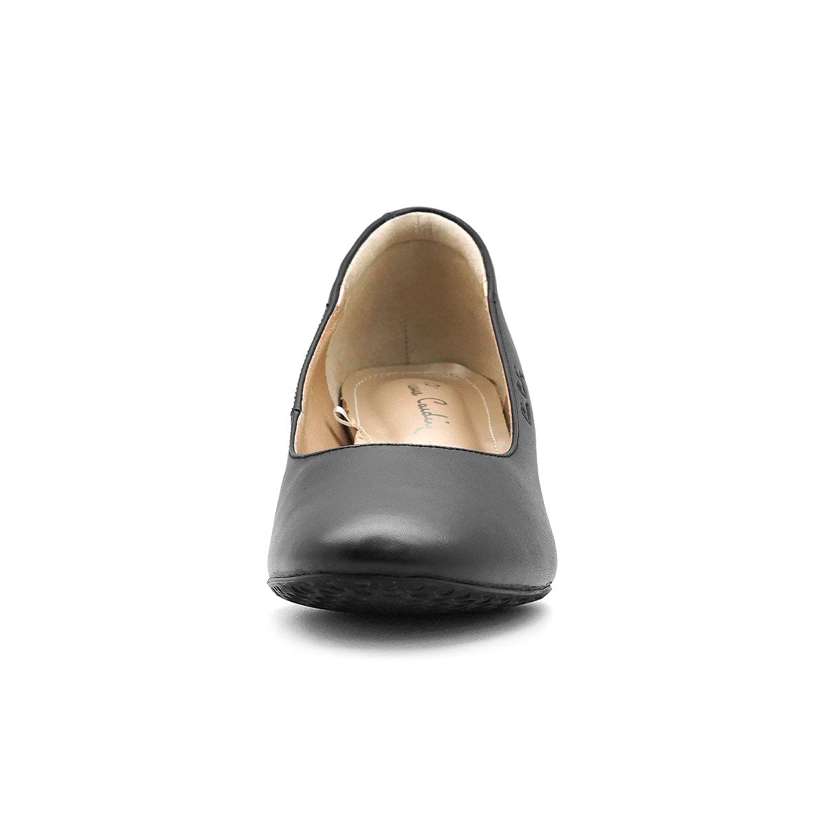 Pierre Cardin รองเท้าผู้หญิง รองเท้าส้นสูง นุ่มสบาย ผลิตจากหนังแท้ สีดำ รุ่น 26WD422