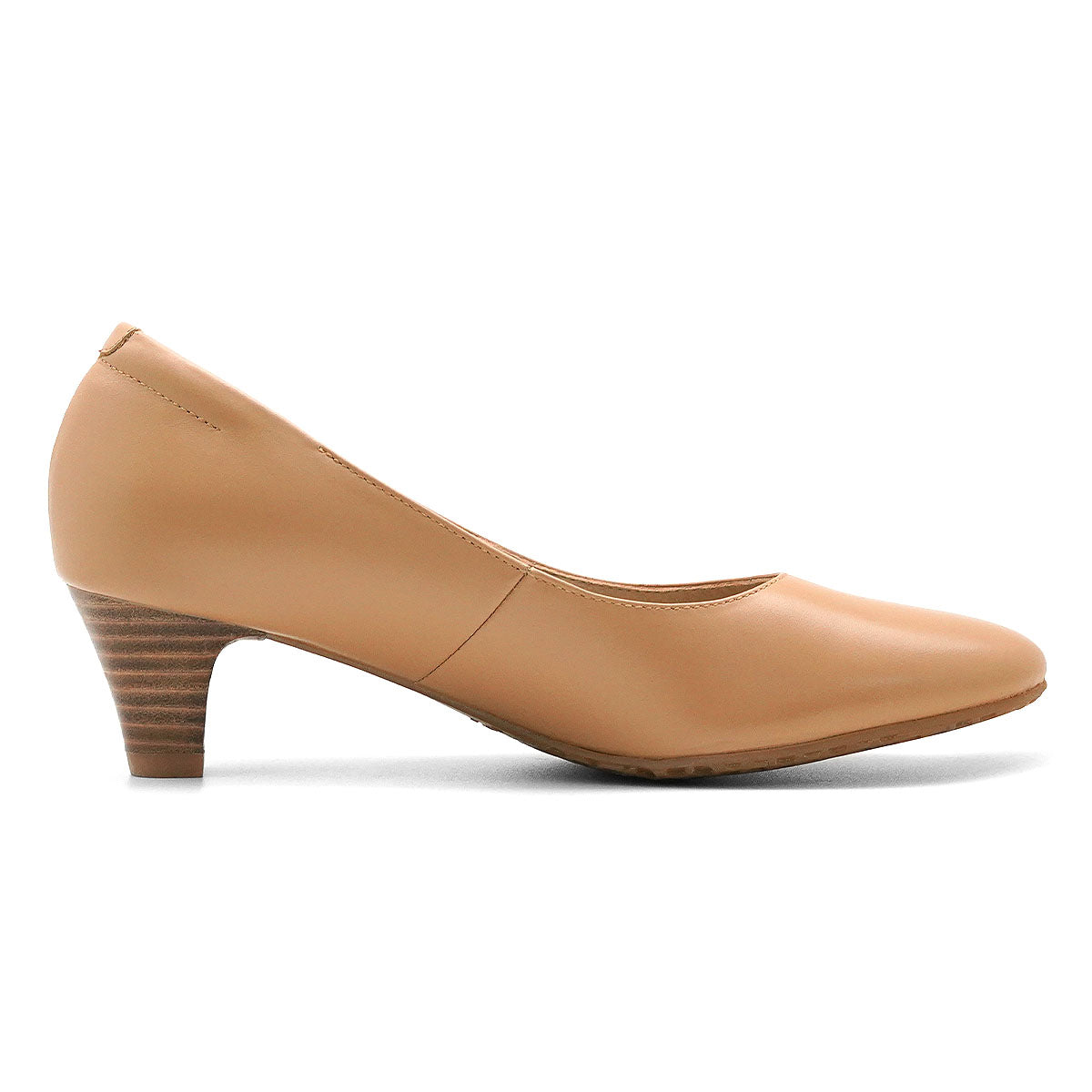 Pierre Cardin รองเท้าผู้หญิง รองเท้าส้นสูง นุ่มสบาย ผลิตจากหนังแท้ สีน้ำตาลอ่อน รุ่น 26WD422