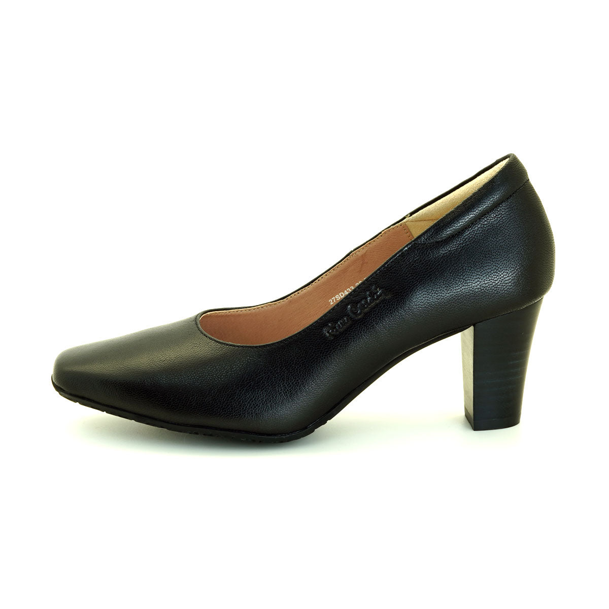 Pierre Cardin รองเท้าผู้หญิง รองเท้าส้นสูง รองเท้าส้นสูงทรง Pump นุ่มสบาย ผลิตจากหนังแท้ สีดำ ไซส์ 36 37 38 39 40 รุ่น 27SD433