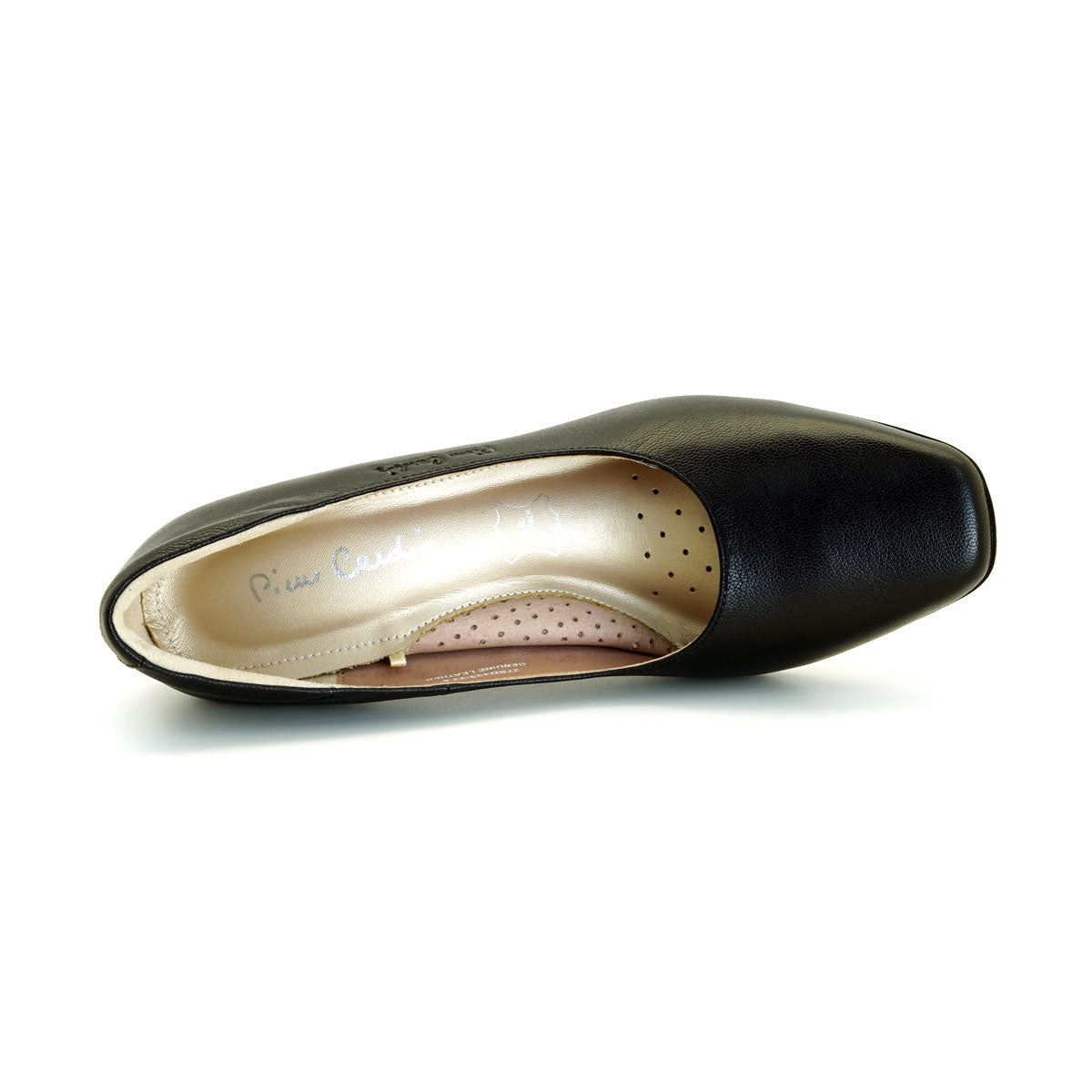 Pierre Cardin รองเท้าผู้หญิง รองเท้าส้นสูง รองเท้าส้นสูงทรง Pump นุ่มสบาย ผลิตจากหนังแท้ สีดำ ไซส์ 36 37 38 39 40 รุ่น 27SD433