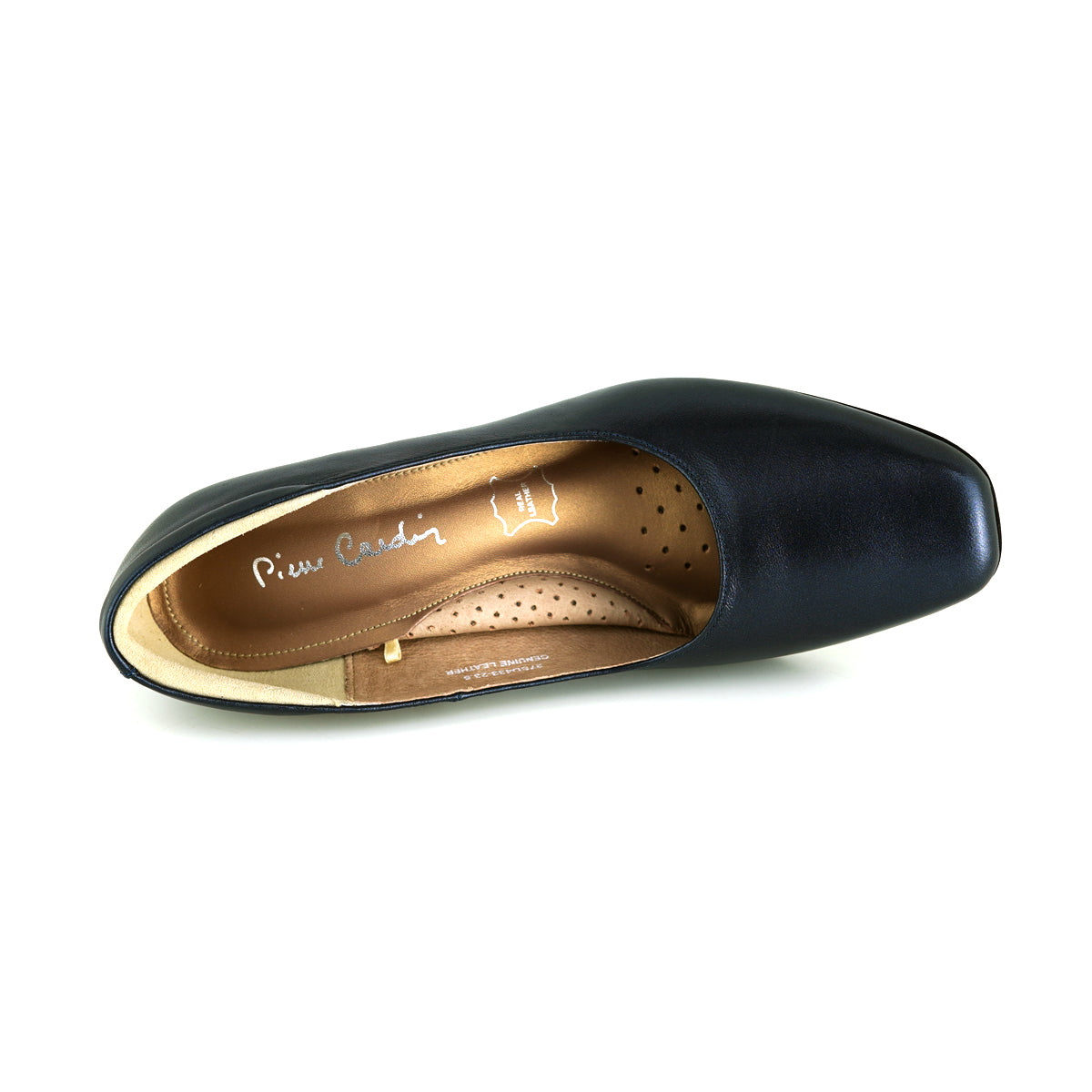 Pierre Cardin รองเท้าผู้หญิง รองเท้าส้นสูง รองเท้าส้นสูงทรง Pump นุ่มสบาย ผลิตจากหนังแท้ สีดำ ไซส์ 36 37 38 39 40 รุ่น 27SD433