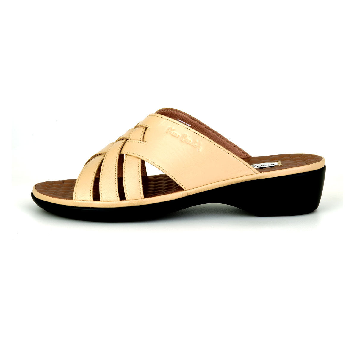 Pierre Cardin รองเท้าผู้หญิง รองเท้าแตะแบบลำลองหญิง รองเท้าส้นแบนแบบรัดส้น นุ่มสบาย ผลิตจากหนังแท้  ไซส์ 28SS158