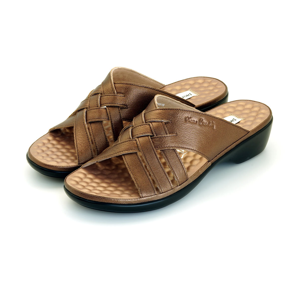 Pierre Cardin รองเท้าผู้หญิง รองเท้าแตะแบบลำลองหญิง รองเท้าส้นแบนแบบรัดส้น นุ่มสบาย ผลิตจากหนังแท้  ไซส์ 28SS158