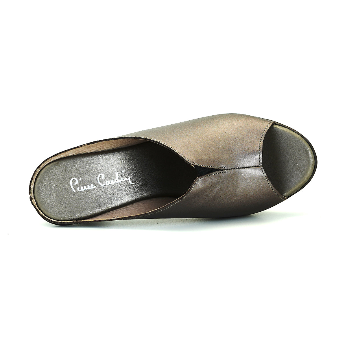 Pierre Cardin รองเท้าผู้หญิง รองเท้าส้นสูง รองเท้าส้นสูงแบบเปิดส้น นุ่มสบาย ผลิตจากหนังแท้ สีเมทัลลิคบรอนซ์ รุ่น 31PS804