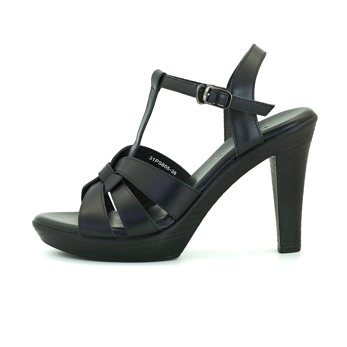 Pierre Cardin รองเท้าผู้หญิง รองเท้าส้นสูง รองเท้าส้นสูงแบบเปิดส้น นุ่มสบาย ผลิตจากหนังแท้ สีเมทัลลิคบรอนซ์ รุ่น 31PS805