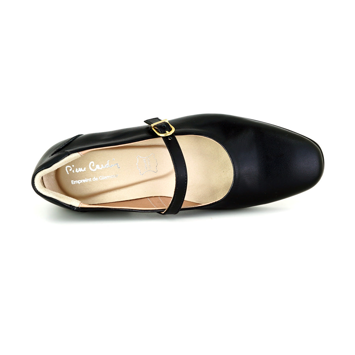 Pierre Cardin รองเท้าคัทชูผู้หญิง แมรี่เจน  ส้นแบน  ผลิตจากหนังแท้ สีน้ำตาลอ่อน รุ่น 34TC164