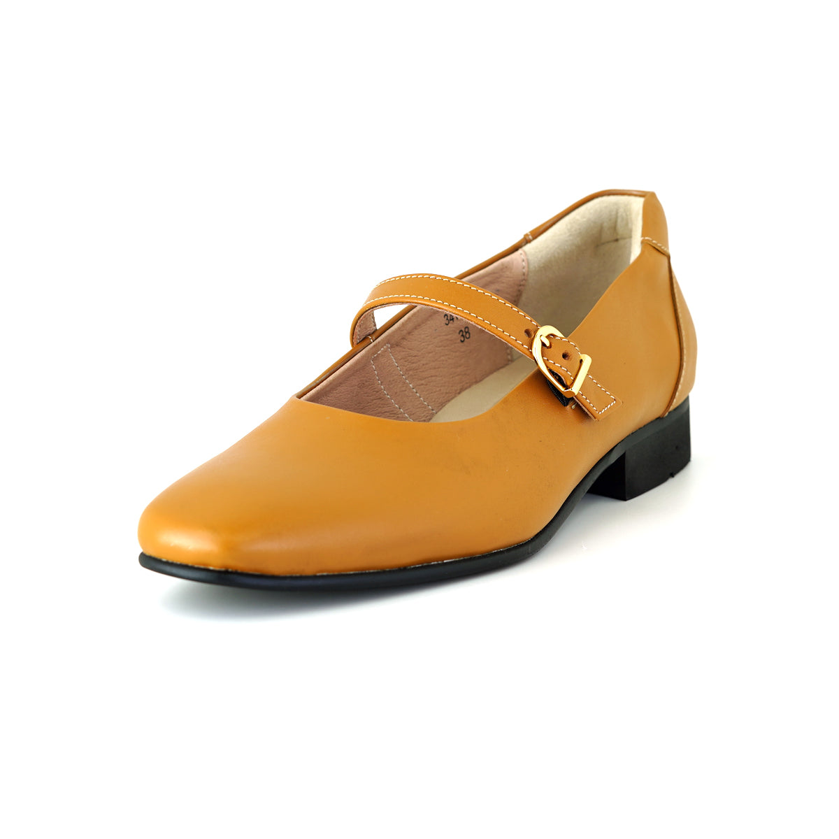 Pierre Cardin รองเท้าคัทชูผู้หญิง แมรี่เจน  ส้นแบน  ผลิตจากหนังแท้ สีน้ำตาลอ่อน รุ่น 34TC164