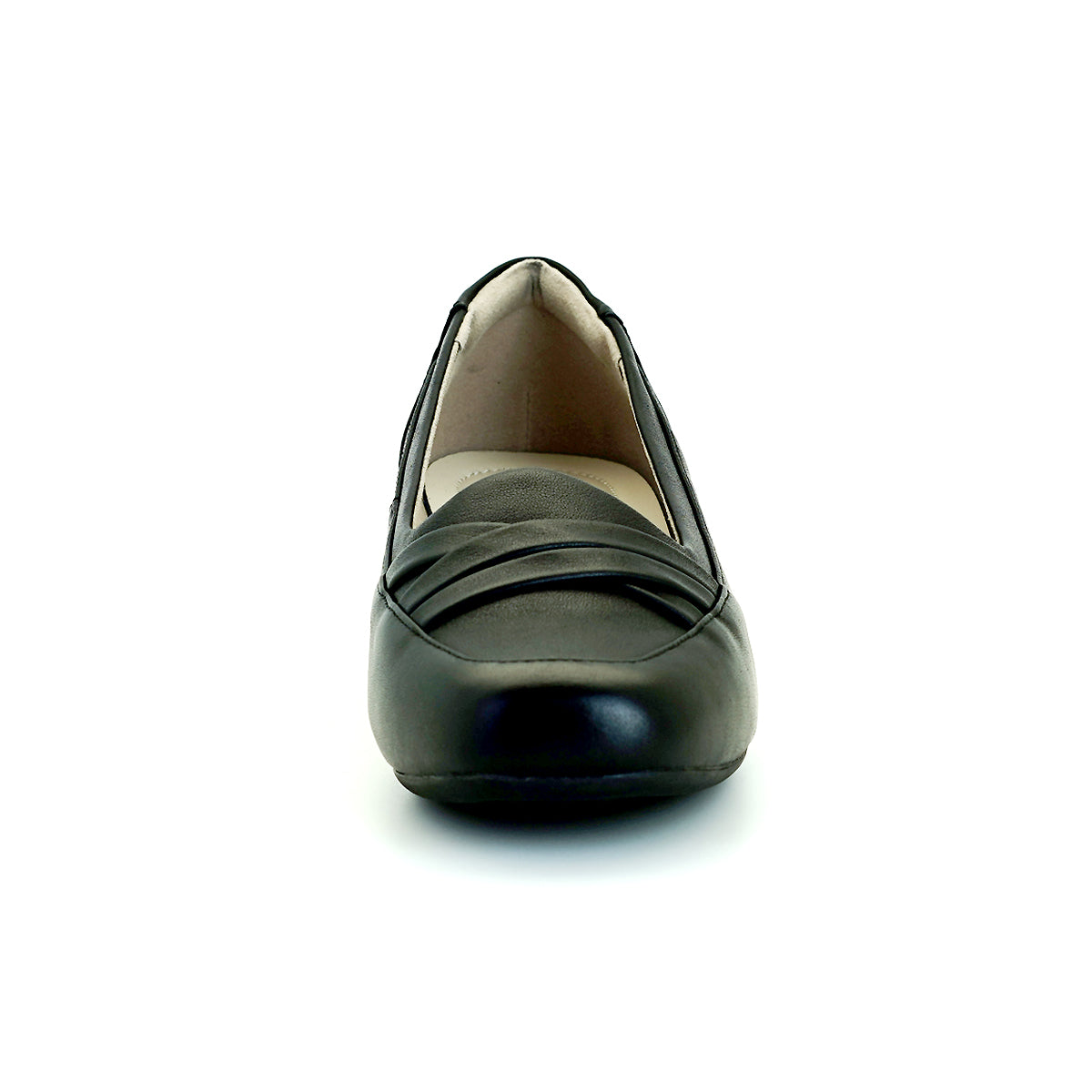 Pierre Cardin รองเท้าผู้หญิง รองเท้าส้นแบน รองเท้าหนังหุ้มส้น นุ่มสบาย ผลิตจากหนังแท้ สีดำ รุ่น 53BC153