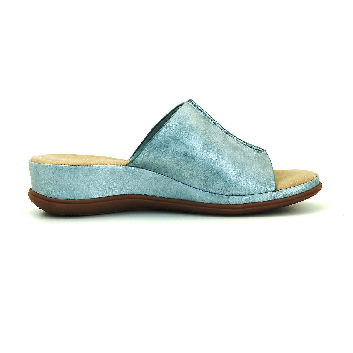 Pierre Cardin รองเท้าผู้หญิง รองเท้าแตะ รองเท้าแตะเพื่อสุขภาพ นุ่มสบาย ผลิตจากหนังแท้ สีฟ้า รุ่น 53BS150