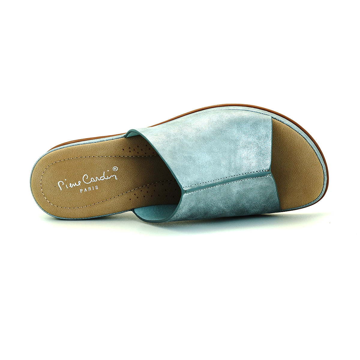 Pierre Cardin รองเท้าผู้หญิง รองเท้าแตะ รองเท้าแตะเพื่อสุขภาพ นุ่มสบาย ผลิตจากหนังแท้ สีฟ้า รุ่น 53BS150