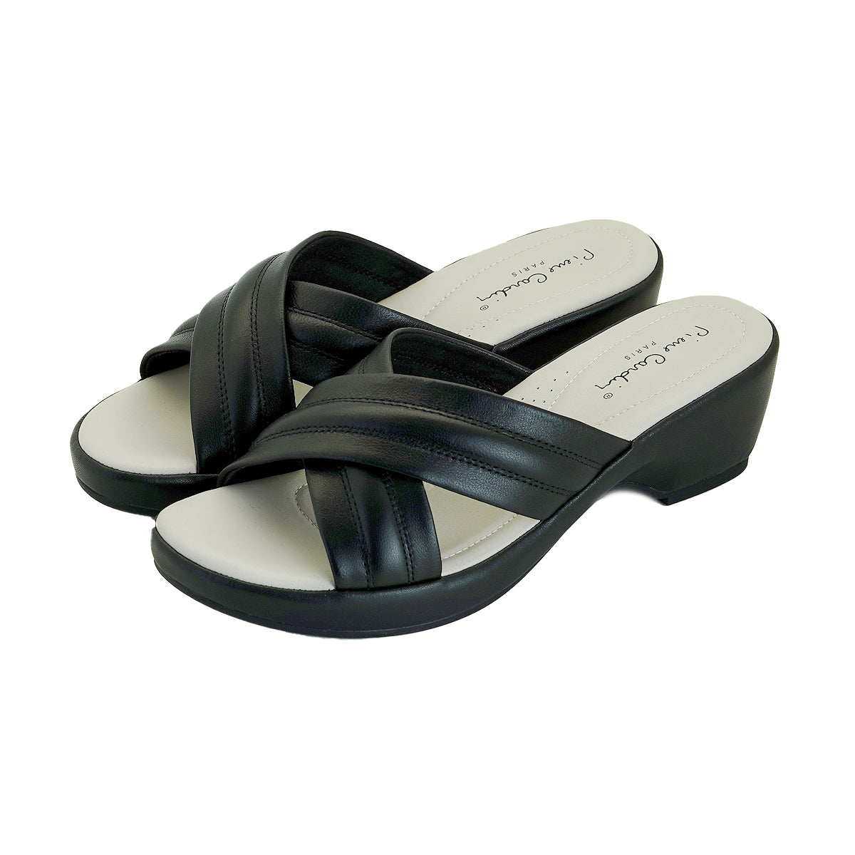 Pierre Cardin รองเท้าผู้หญิง รองเท้าแตะ รองเท้าแตะเพื่อสุขภาพ นุ่มสบาย ผลิตจากหนังแท้ สีเทา รุ่น 53BS151