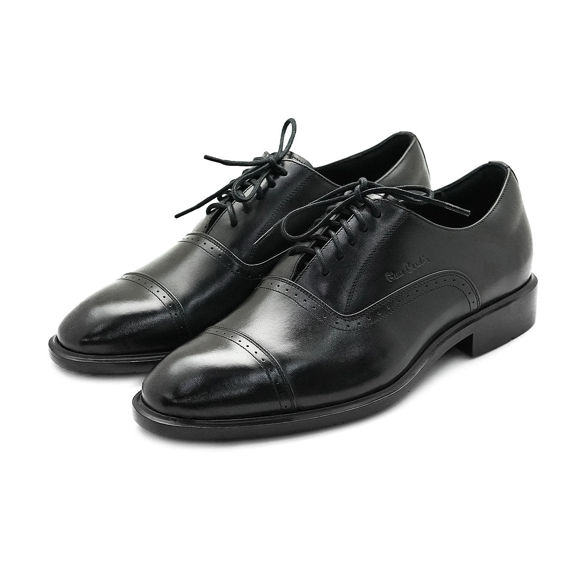 Pierre Cardin รองเท้าผู้ชาย รองเท้าหนังแบบผูกเชือก นุ่มสบาย ผลิตจากหนังแท้สีดำ รุ่น 80TD122