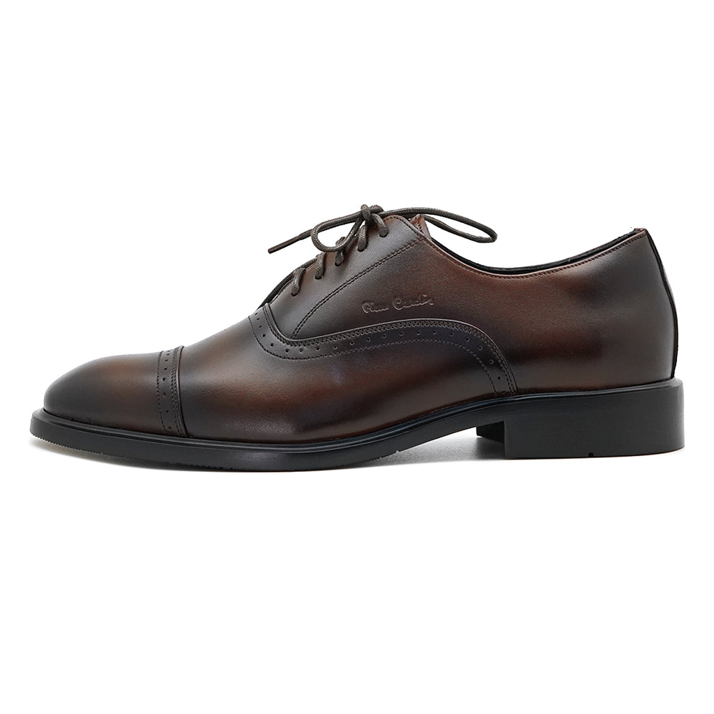 Pierre Cardin รองเท้าผู้ชาย รองเท้าหนังแบบผูกเชือก นุ่มสบาย ผลิตจากหนังแท้สีดำ รุ่น 80TD122