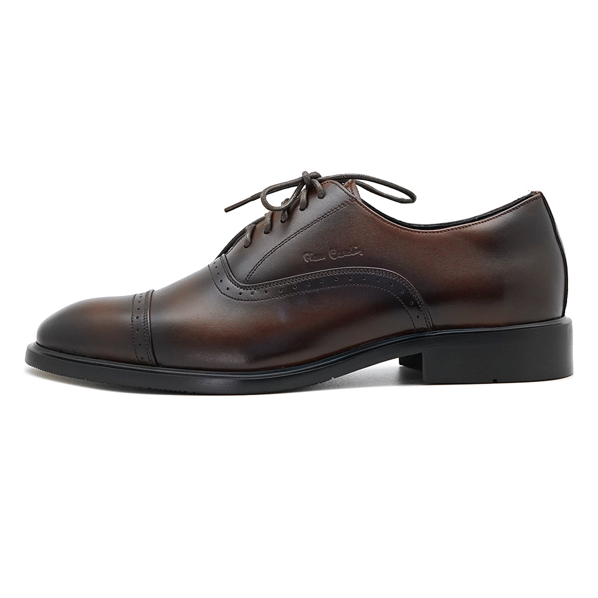 Pierre Cardin รองเท้าผู้ชาย รองเท้าหนังแบบผูกเชือก นุ่มสบาย ผลิตจากหนังแท้สีดำ รุ่น 80TD122