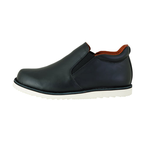 Pierre Cardin รองเท้าผู้ชาย รองเท้าบูท รองเท้าแบบสวมข้อสั้น, นุ่มสบาย ผลิตจากหนังแท้ สีดำ รุ่น 84JC176
