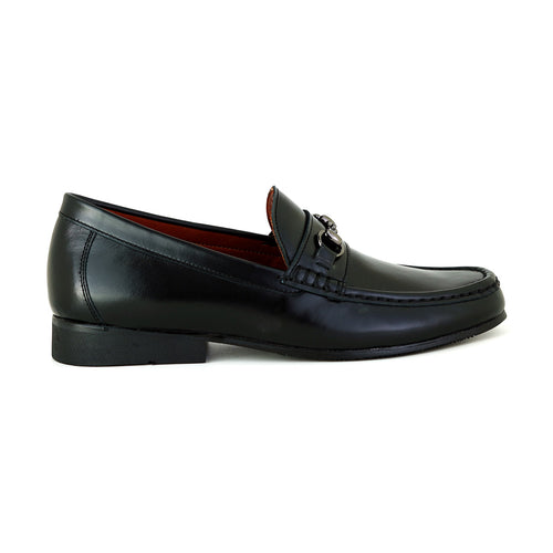 Pierre Cardin รองเท้าผู้ชาย รองเท้าโลฟเฟอร์และรองเท้าแบบสวม, นุ่มสบาย ผลิตจากหนังแท้ สีดำ รุ่น 84JD175