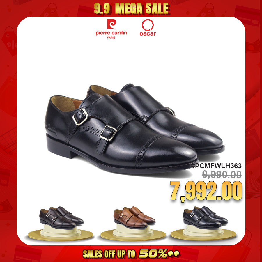 รองเท้าหนังผู้ชาย Double Monkstrap ระดับพรีเมียม Pierre Cardin - PCMFWLH 363